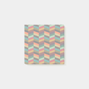 Farbenfrohes mehrfarbiges Fischgrätenmuster Post-it Klebezettel