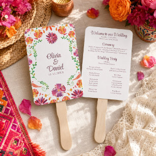 Farbenfrohes mexikanisches Blumen-Fiesta-Hochzeits Fächer