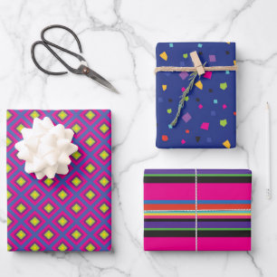 Farbenfrohes mexikanisches Fiesta-Muster Geschenkpapier Set