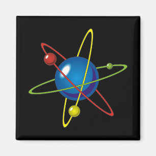 Farbenfrohes Modell des Atoms Magnet