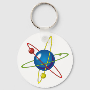 Farbenfrohes Modell des Atoms Schlüsselanhänger