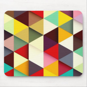 Farbenfrohes modernes Dreiecks Muster Mousepad