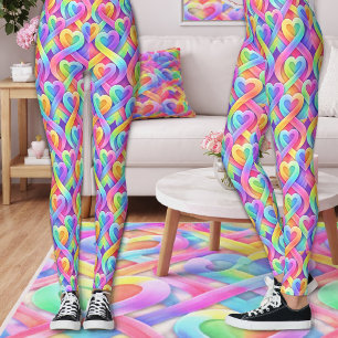 Farbenfrohes modernes Herz Muster Valentinstag  Leggings