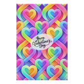 Farbenfrohes modernes Herz Muster Valentinstag Poster (Vorderseite)