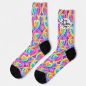 Farbenfrohes modernes Herz Muster Valentinstag Socken (Linkes Detail)