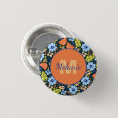 Farbenfrohes modernes hübsches Blumenmuster person Button (Vorne & Hinten)