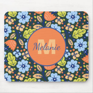 Farbenfrohes modernes hübsches Blumenmuster person Mousepad