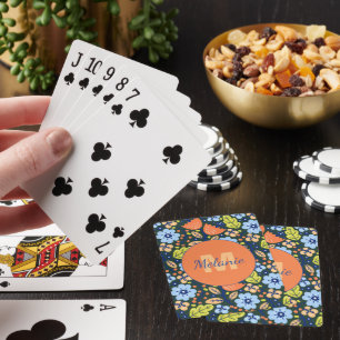 Farbenfrohes modernes hübsches Blumenmuster person Spielkarten