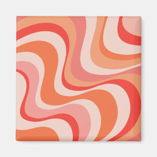 Farbenfrohes modernes Retro-Wellendesign Magnet