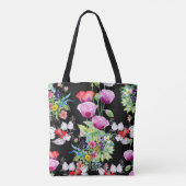 Farbenfrohes Mohn-Sommerblumen-Muster Tasche (Rückseite)