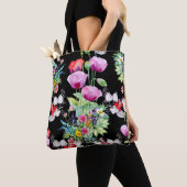 Farbenfrohes Mohn-Sommerblumen-Muster Tasche (Von Nahem)