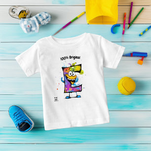 Farbenfrohes Monogramm E – Lustiges und anpassbare Baby T-shirt