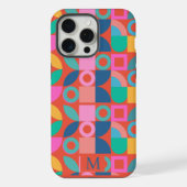 Farbenfrohes Monogramm Geometrischer Personalisier iPhone Hülle (Rückseite)