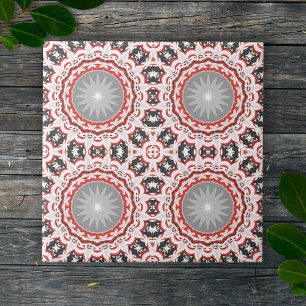 Farbenfrohes Mosaik-Kaleidoskop-Boho-Chic-Muster Fliese