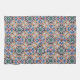 Farbenfrohes Mosaikfliesenmuster Geschirrtuch