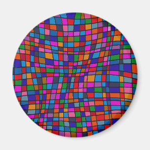 Farbenfrohes Mosaikfliesenmuster Magnet