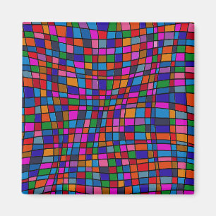 Farbenfrohes Mosaikfliesenmuster Magnet