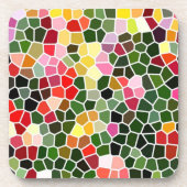Farbenfrohes Mosaikmuster Getränkeuntersetzer (Vorderseite)