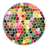 Farbenfrohes Mosaikmuster Keramikknauf (Vorderseite)