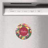 Farbenfrohes Mosaikmuster personalisiert Magnet (In Situ (Geschirrspüler))