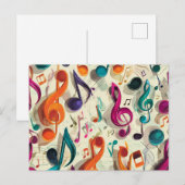 Farbenfrohes Musikmuster Postkarte (Vorne/Hinten)