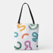Farbenfrohes Muster aus abstrakten Formen Tasche (Rückseite)