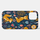 Farbenfrohes Muster mit einem Fuchsfox,Muster,Wald Case-Mate iPhone Hülle (Rückseite (Horizontal))
