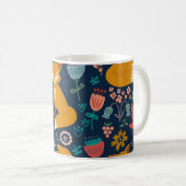 Farbenfrohes Muster mit einem Fuchsfox,Muster,Wald Kaffeetasse (VorderseiteRechts)
