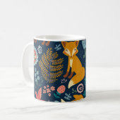 Farbenfrohes Muster mit einem Fuchsfox,Muster,Wald Kaffeetasse (Vorderseite Links)