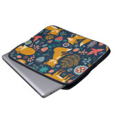 Farbenfrohes Muster mit einem Fuchsfox,Muster,Wald Laptopschutzhülle (Vorne Knopf)