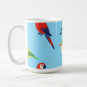 Farbenfrohes Muster tropischer Vögel Kaffeetasse
