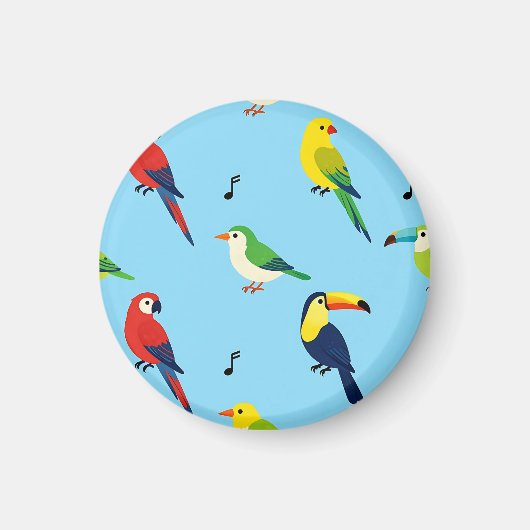 Farbenfrohes Muster tropischer Vögel Magnet (Vorne)