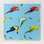 Farbenfrohes Muster tropischer Vögel Puzzle (Horizontal)
