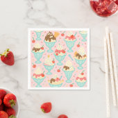 Farbenfrohes Muster von Eisbechern Serviette (Beispiel)