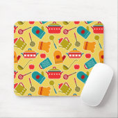 Farbenfrohes Muster von Küchenutensilien Mousepad (Mit Mouse)