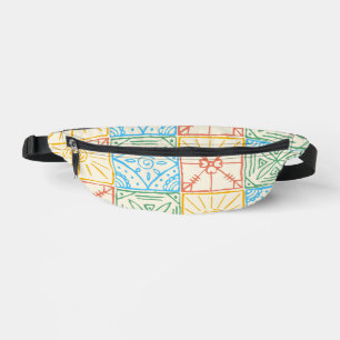 Farbenfrohes nahtloses Fliesenmuster im Stil von A Bauchtasche