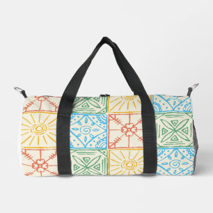 Farbenfrohes nahtloses Fliesenmuster im Stil von A Duffle Bag
