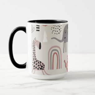 Farbenfrohes nahtloses Muster mit süßen Elefanten  Tasse