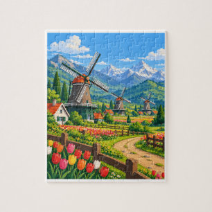 Farbenfrohes Natur-Landschaftspuzzle Puzzle