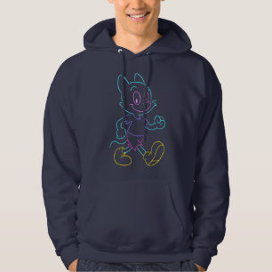 Farbenfrohes Neon-Katzendesign beim Laufen Hoodie