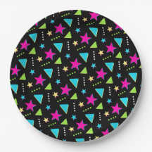 Farbenfrohes Neon-Memphis-Muster Retro-Geburtstags