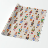 Farbenfrohes Nussknacker-Weihnachtsmuster Geschenkpapier (Ungerollt)