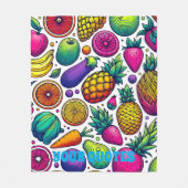 Farbenfrohes Obst- und Gemüsemuster  Fleecedecke (Vorderseite)