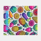 Farbenfrohes Obst- und Gemüsemuster  Fleecedecke (Vorderseite (Horizontal))