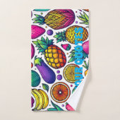 Farbenfrohes Obst- und Gemüsemuster  Handtuch (Handtuch)