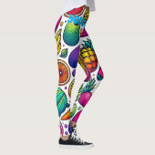 Farbenfrohes Obst- und Gemüsemuster  Leggings (Rechts)