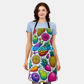 Farbenfrohes Obst- und Gemüsemuster  Schürze (Getragen)