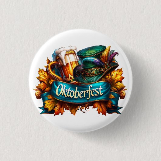 Farbenfrohes Oktoberfest Button (Vorderseite)