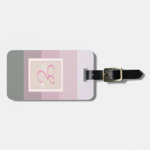 Farbenfrohes Ombre gestreiftes Monogramm-Personali Gepäckanhänger