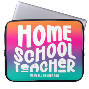 Farbenfrohes Ombre-Homeschool-Lehrer-Textdesign Laptopschutzhülle